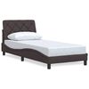 vidaXL Sengeramme uden madras M&oslash;rkebrun 90x190 cm Stof