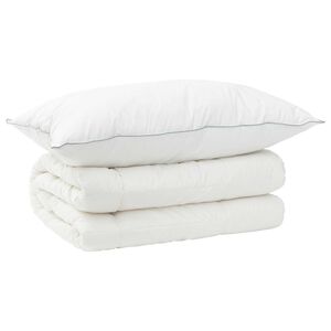 vidaXL Dyne- og puddes&aelig;t 2 stk. 135x200 cm Vinter 450 GSM Uld Hvid