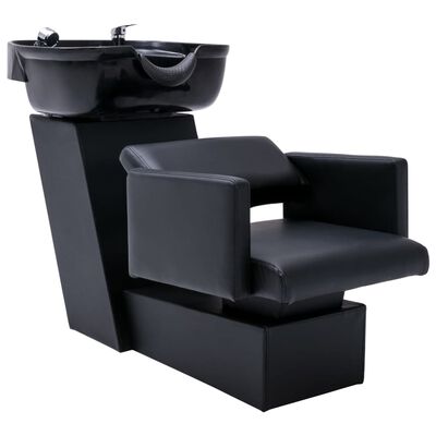 vidaXL vaskestol med frisørstole kunstlæder
