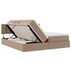 vidaXL Seng med opbevaring og LED Cappuccino 180 x 200 cm Faux l&aelig;der