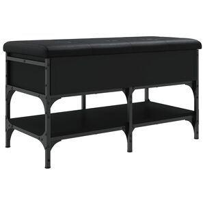 vidaXL skob&aelig;nk 82x42x45 cm konstrueret tr&aelig; sort