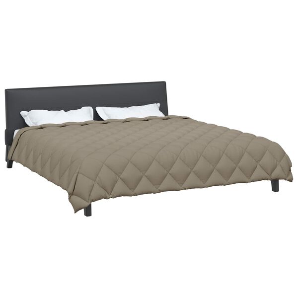 vidaXL Vinter dyne Lysegr&aring; 220 x 260 cm Mikrofiber