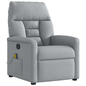 vidaXL massagestol stof lysegr&aring;