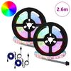 vidaXL LED Strip 2 pcs Sort og Gennemsigtig 1300 mm Kobber og plastik