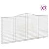vidaXL buede gabionkurve 7 stk. 400x30x180/200 cm galvaniseret jern
