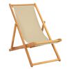 vidaXL Strandstol Beige Massiv Teaktr&aelig;