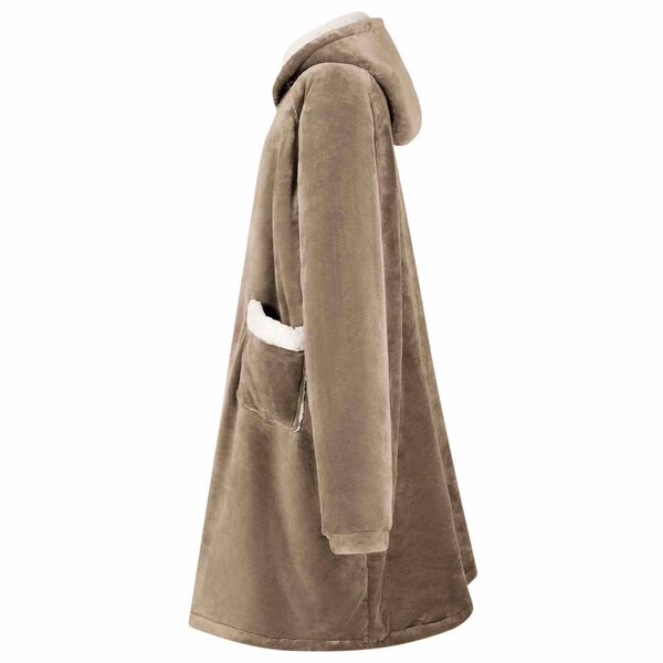 vidaXL T&aelig;ppe-hoodie Camel 112 x 94 cm Fleece og Flannel