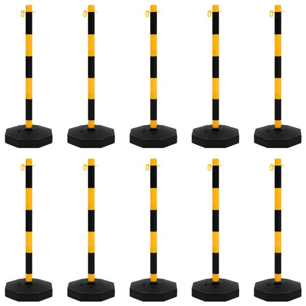 vidaXL trafikpælesæt med plastikkæde 10 m