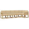 vidaXL Udend&oslash;rs sofagruppe med pude 6 pcs Hvid og Beige Polyester