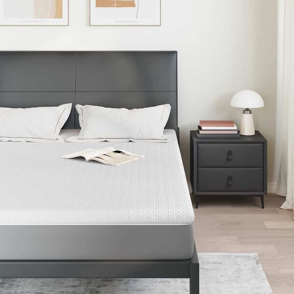 vidaXL Madras topper Hvid 140 x 200 cm Jacquard Stof