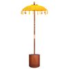 vidaXL Balinesisk parasol med base 2 stk. Gul