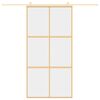 vidaXL skyded&oslash;r 102,5x205 cm klart sikkerhedsglas og aluminium gylden