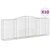 vidaXL buede gabionkurve 10 stk. 400x50x140/160 cm galvaniseret jern