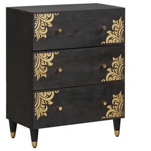vidaXL Sideboard Sort 60 x 33 x 75 cm Massivt mangotr&aelig;