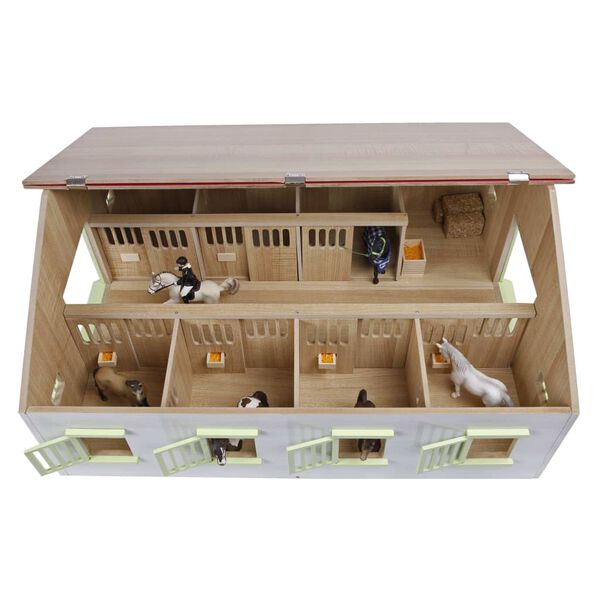 Kids Globe hestestald med 7 bokse 1:24 lyserød 610189