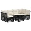 vidaXL Havesofa S&aelig;t 7 stk. Sort polyrattan