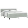 vidaXL Box spring seng med hovedg&aelig;rde Lysegr&aring; 200 x 180 cm Fl&oslash;jl