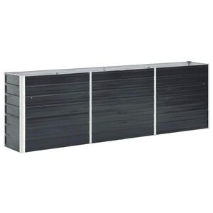 vidaXL forh&oslash;jet plantekasse 240x40x77 cm galvaniseret st&aring;l antracitgr&aring;
