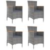 vidaXL havestole 4 stk. polyrattan gr&aring;