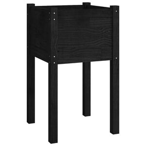 vidaXL plantekasse 40x40x70 cm massivt fyrretr&aelig; sort