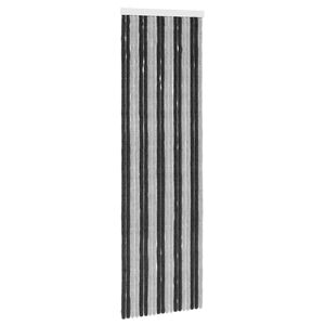 vidaXL Insektgardin i chenille Gr&aring; og sort 56 x 185 cm 100% PP