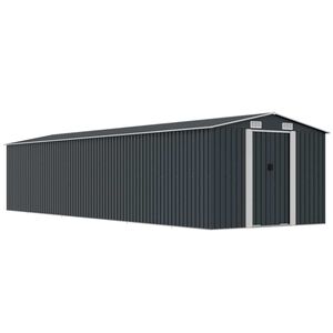 vidaXL haveskur 257x997x178 cm galvaniseret st&aring;l antracitgr&aring;