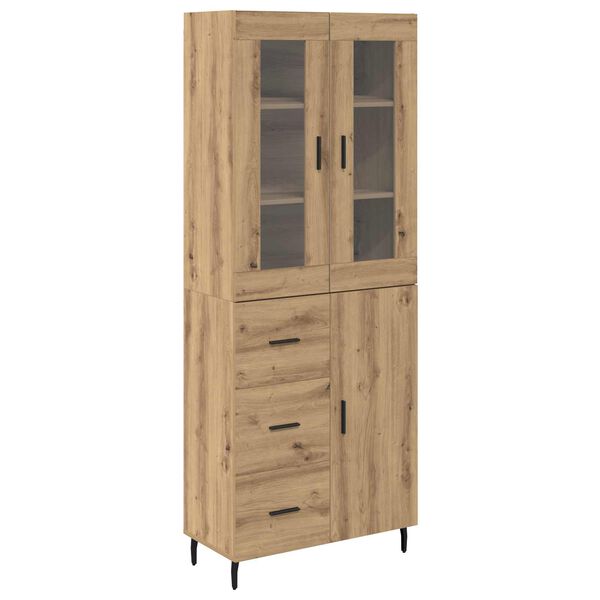 vidaXL Highboard med skuffe 2 pcs Artisan Egetr&aelig; Konstrueret tr&aelig;