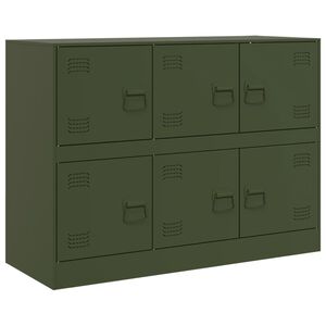 vidaXL sk&aelig;nk 99x39x73 cm st&aring;l olivengr&oslash;n