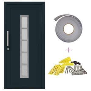 vidaXL Hovedd&oslash;r 108 x 208 cm PVC Antracit