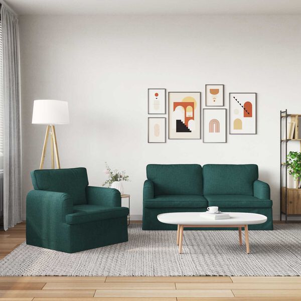 vidaXL Sofa 2 pcs M&oslash;rkegr&oslash;n