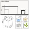 LECHUZA plantekrukke CUBE Cottage 40 ALL-IN-ONE mokkafarvet