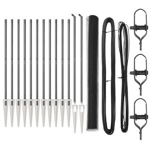 vidaXL Sekskantet hegn med stolpe 25 x 1,5 m PVC-belagt st&aring;l Gr&aring; Mesh
