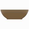 vidaXL luksuri&oslash;s h&aring;ndvask 40x33 cm keramisk oval mat cremefarvet
