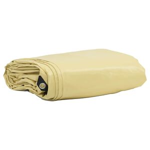 vidaXL Tarpaulin 650g / m&sup2; Beige 3 x 5 m L&aelig;rred med PVC-bel&aelig;gning