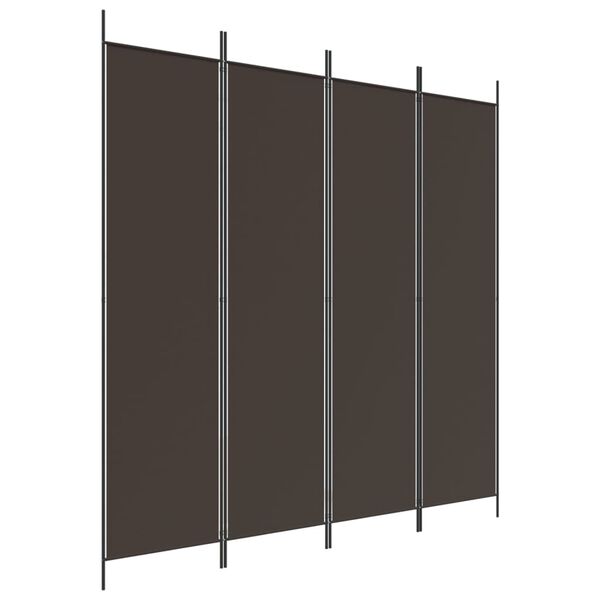 vidaXL 4-panels rumdeler 200x200 cm stof brun