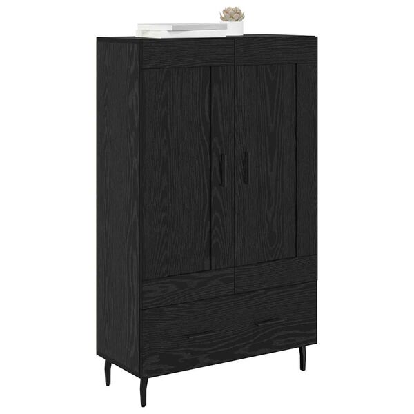 vidaXL Highboard med skuffe Sort eg 69,5 x 31 x 115 cm Konstrueret tr&aelig;