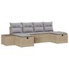 vidaXL Havesofa Sæt med pude 6 pcs Beige polyrattan