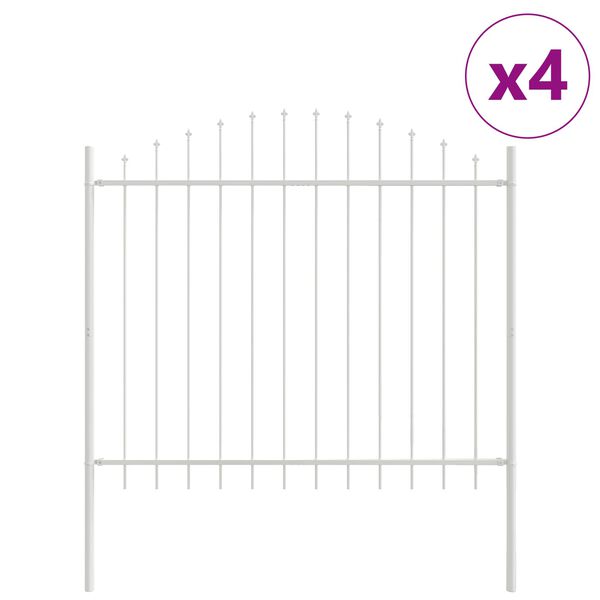 vidaXL Havehegn 4 pcs Hvid 170 x 165 cm Pulverlakeret st&aring;l