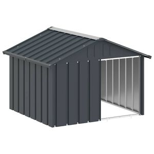 vidaXL hundehus 116,5x103x81,5 cm galvaniseret st&aring;l antracitgr&aring;