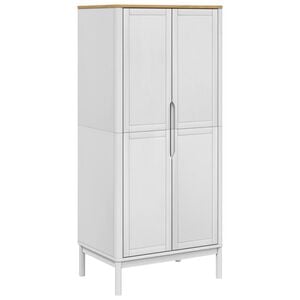vidaXL kl&aelig;deskab FLORO 77x53x171 cm massivt fyrretr&aelig; hvid