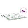 vidaXL hynder til havestol 2 stk. 50x50x3 cm stof bladm&oslash;nster