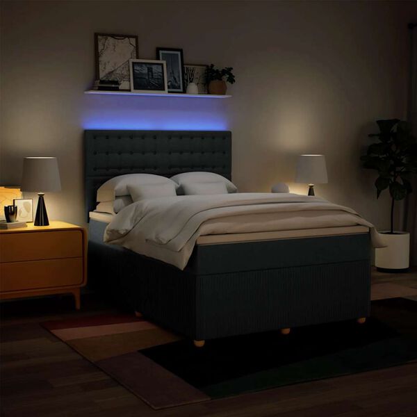 vidaXL kontinentalseng med madras 140x200 cm stof bl&aring;