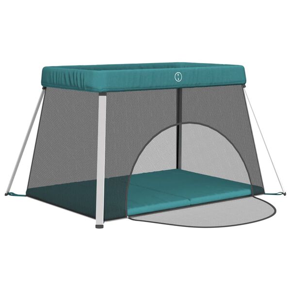 vidaXL kravleg&aring;rd med madras linnedstof gr&oslash;n