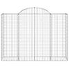 vidaXL buede gabionkurve 14 stk. 200x50x140/160 cm galvaniseret jern