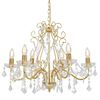 vidaXL lysekrone med krystalperler rund 6 x E14 gylden