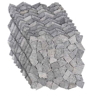 vidaXL Mosaik Fliser Lysegr&aring; 30 x 30 cm Marmor