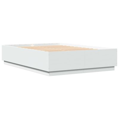 vidaXL sengestel 140x200 cm konstrueret træ hvid