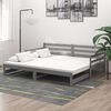 vidaXL daybed med udtr&aelig;k 2x(90x200) cm massivt fyrretr&aelig; gr&aring;