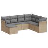 vidaXL sofas&aelig;t til haven 7 dele med hynder polyrattan beige