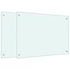 vidaXL st&aelig;nkplader 2 stk. 70x50 cm h&aelig;rdet glas hvid